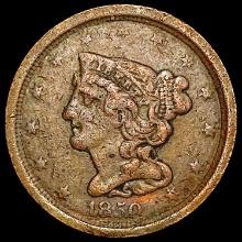 1850 Braided Hair Half Cent NICELY CIRCULATED