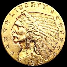 1913 $2.50 Gold Quarter Eagle CLOSELY UNCIRCULATED