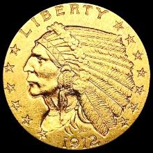 1912 $2.50 Gold Quarter Eagle CLOSELY UNCIRCULATED