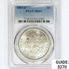 1881-O Morgan Silver Dollar PCGS MS63