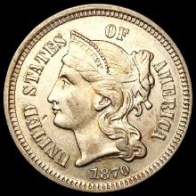 1870 Nickel Three Cent CLOSELY UNCIRCULATED
