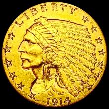 1914 $2.50 Gold Quarter Eagle CLOSELY UNCIRCULATED