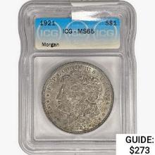 1921 Morgan Silver Dollar ICG MS65