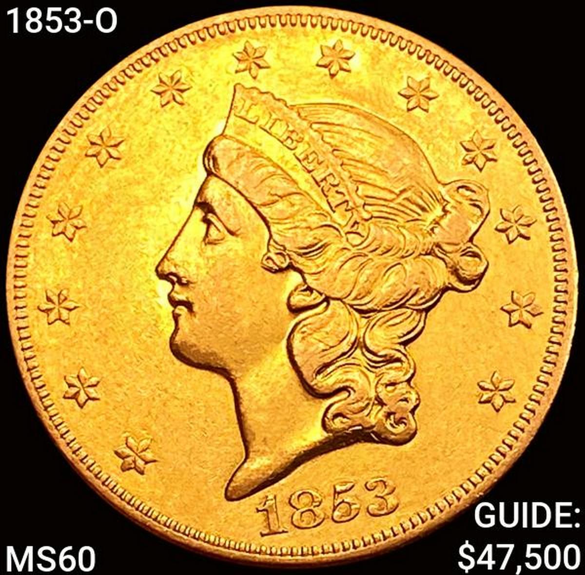 1853-O $20 Gold Double Eagle UNCIRCULATED