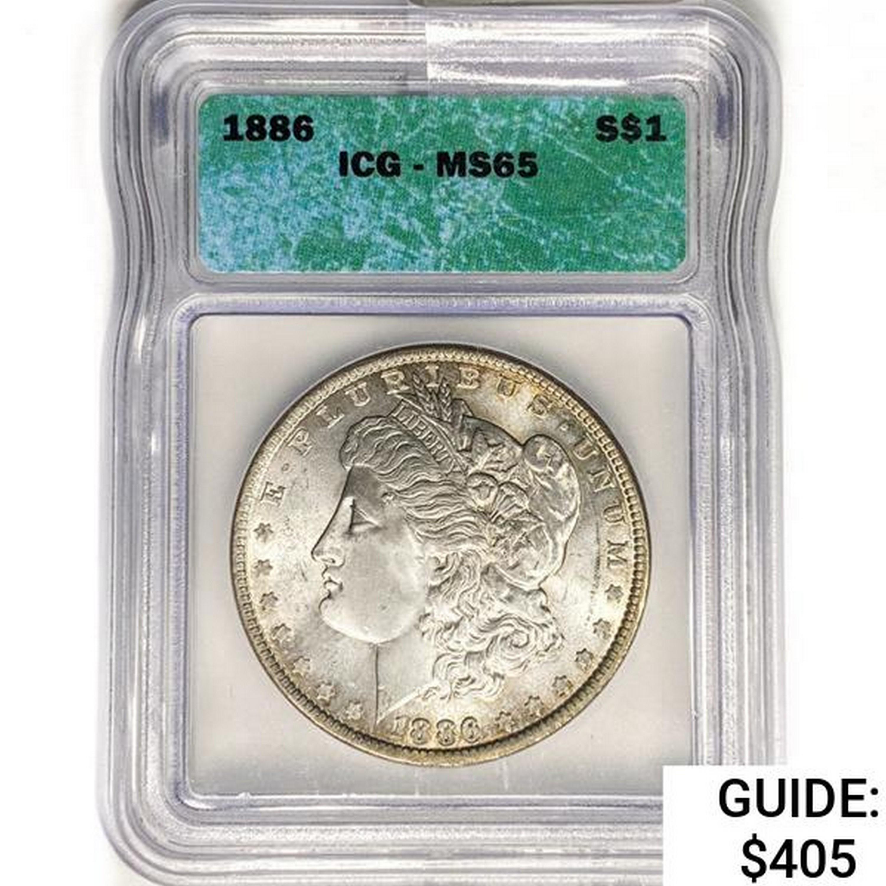 1886 Morgan Silver Dollar ICG MS65