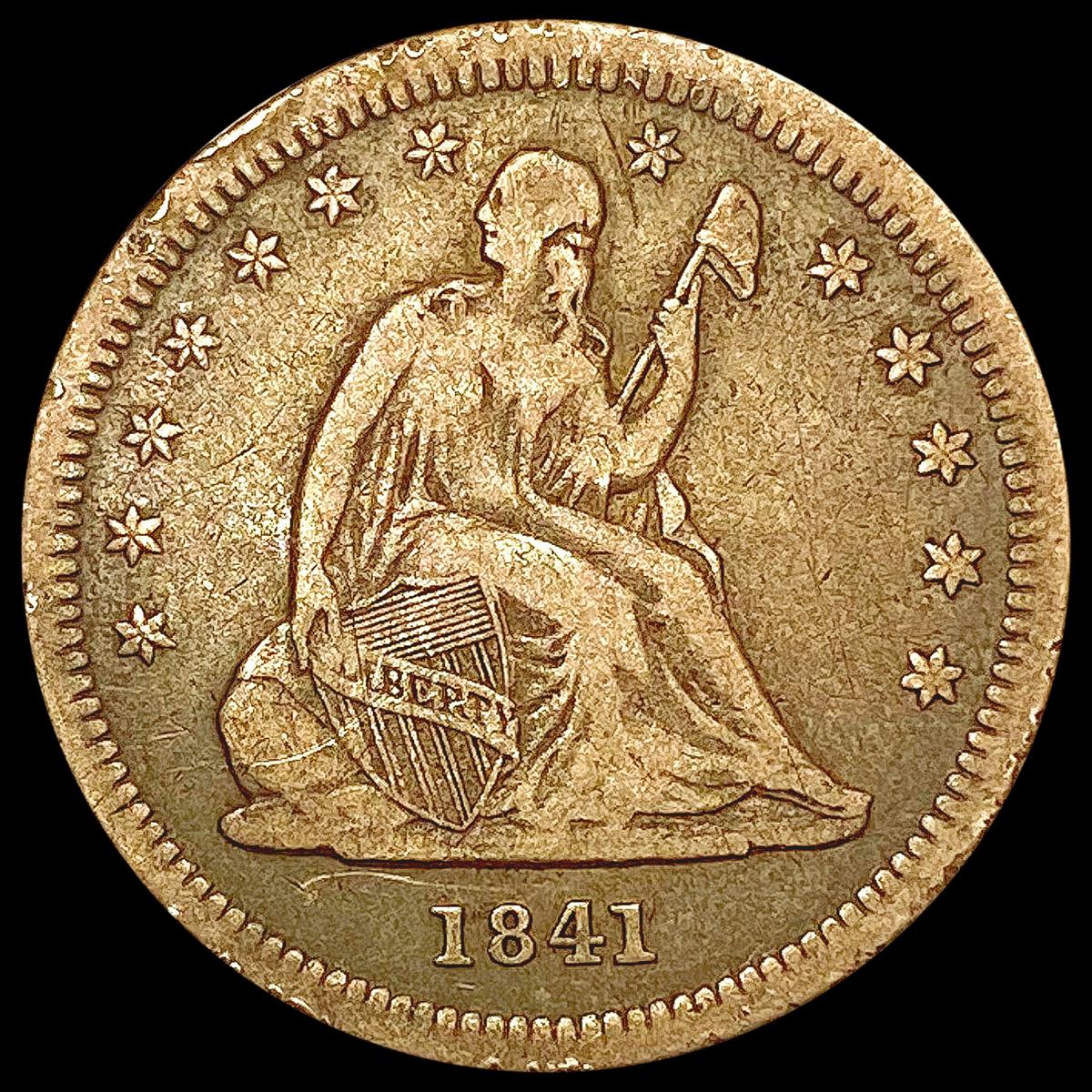 1841-O Seated Liberty Quarter NICELY CIRCULATED