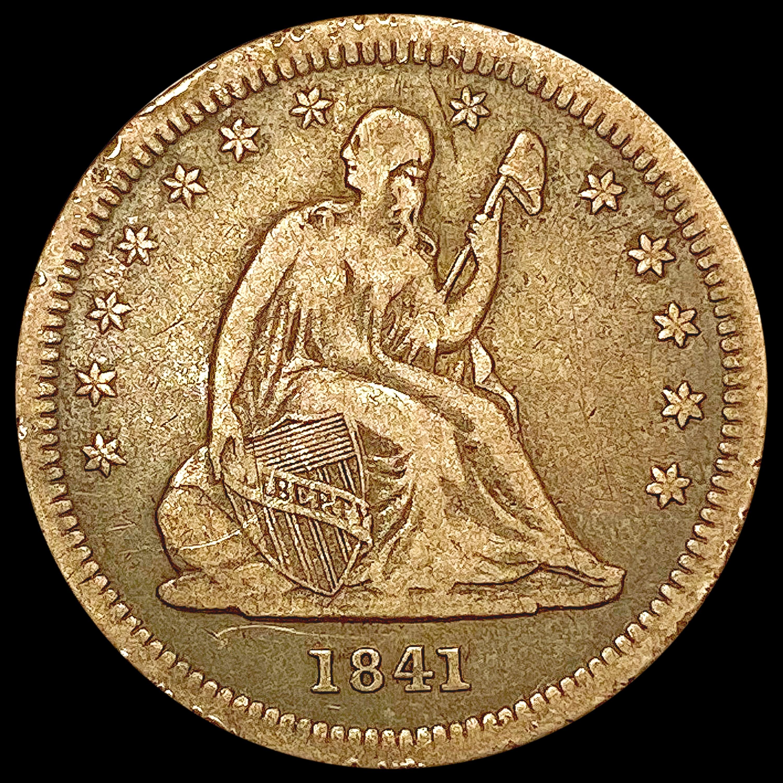 1841-O Seated Liberty Quarter NICELY CIRCULATED