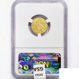 1911 $2.50 Gold Quarter Eagle NGC AU