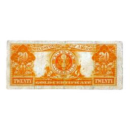 1922 $20 US Gold Certificate