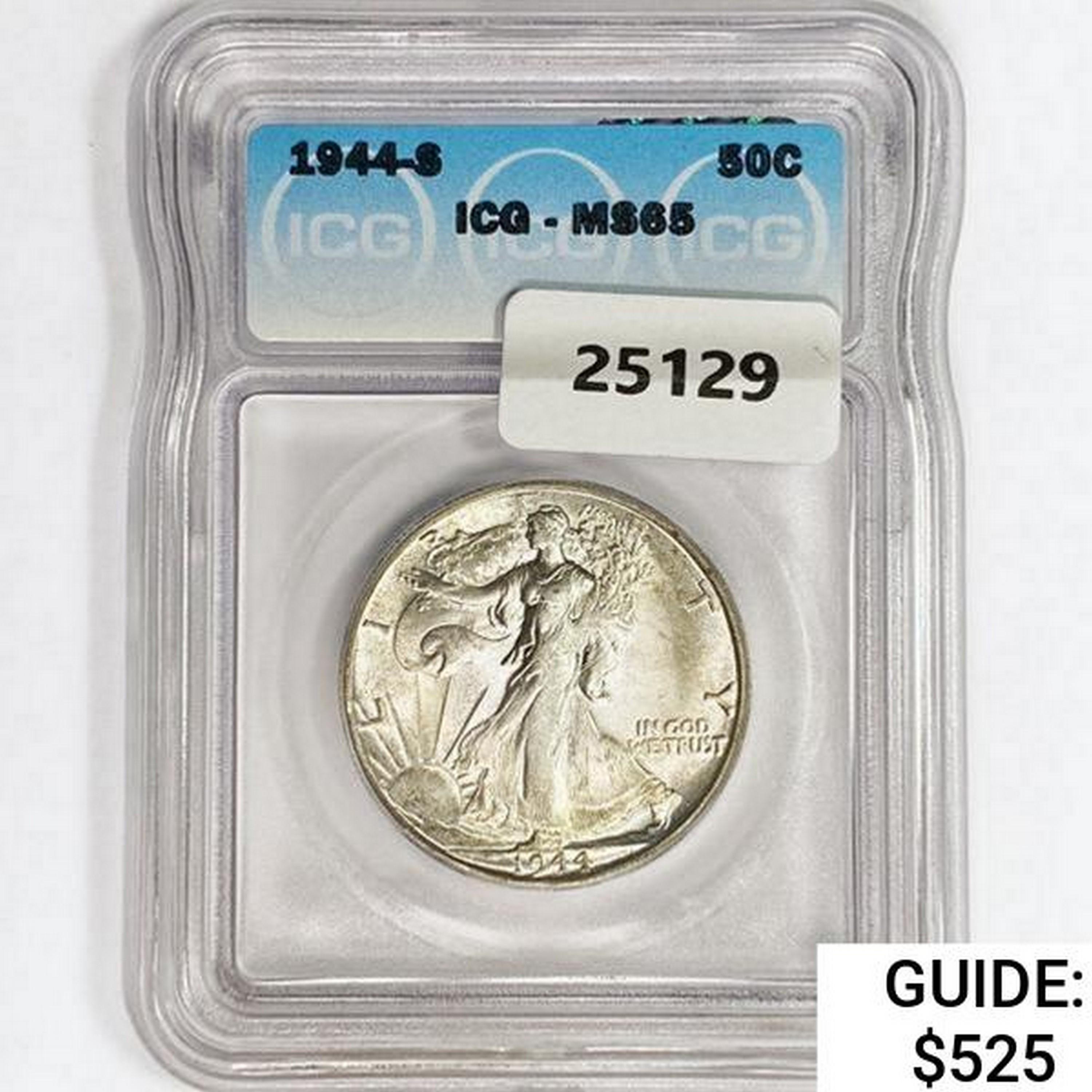 1944-S Walking Liberty Half Dollar ICG MS65