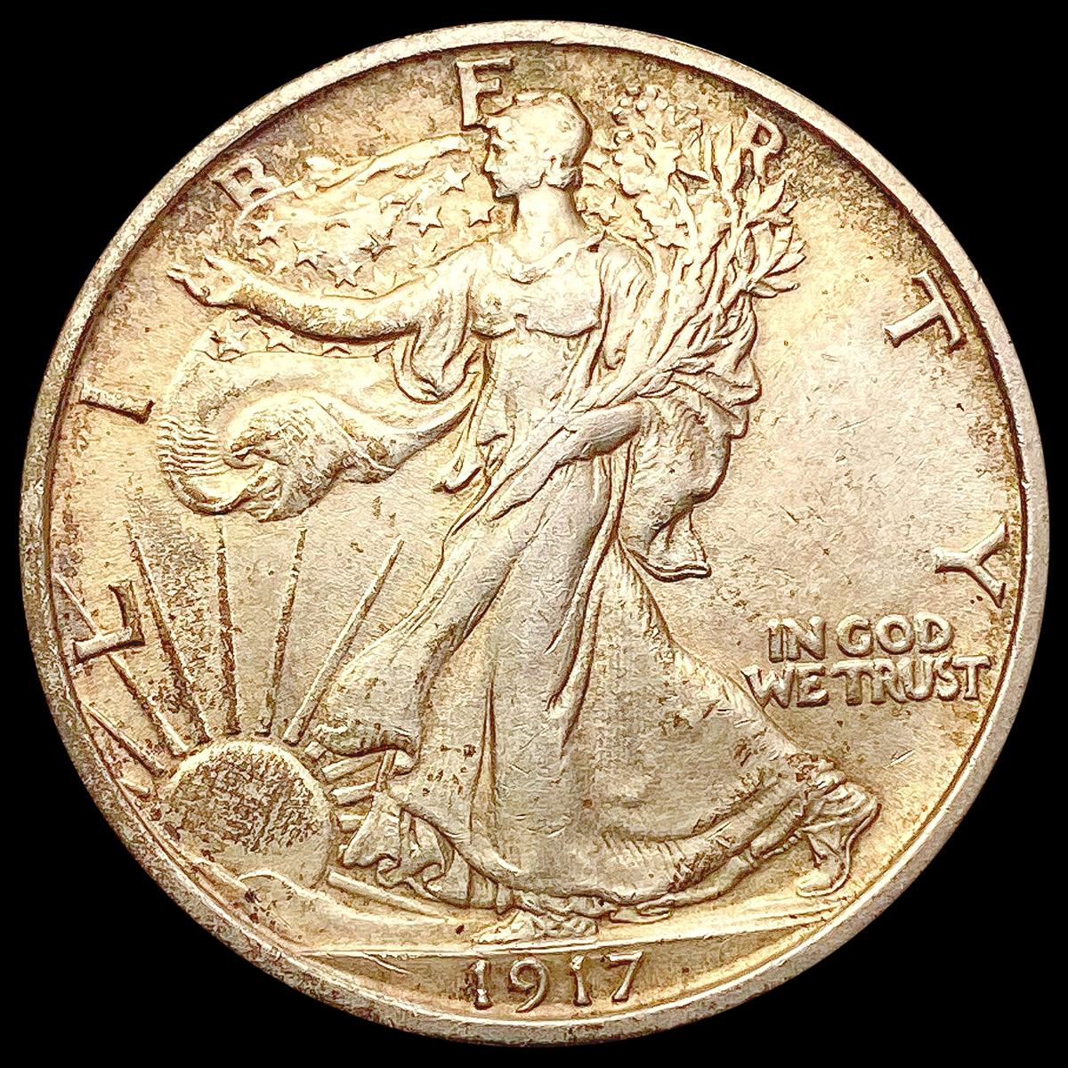 1917 Walking Liberty Half Dollar CLOSELY UNCIRCULA