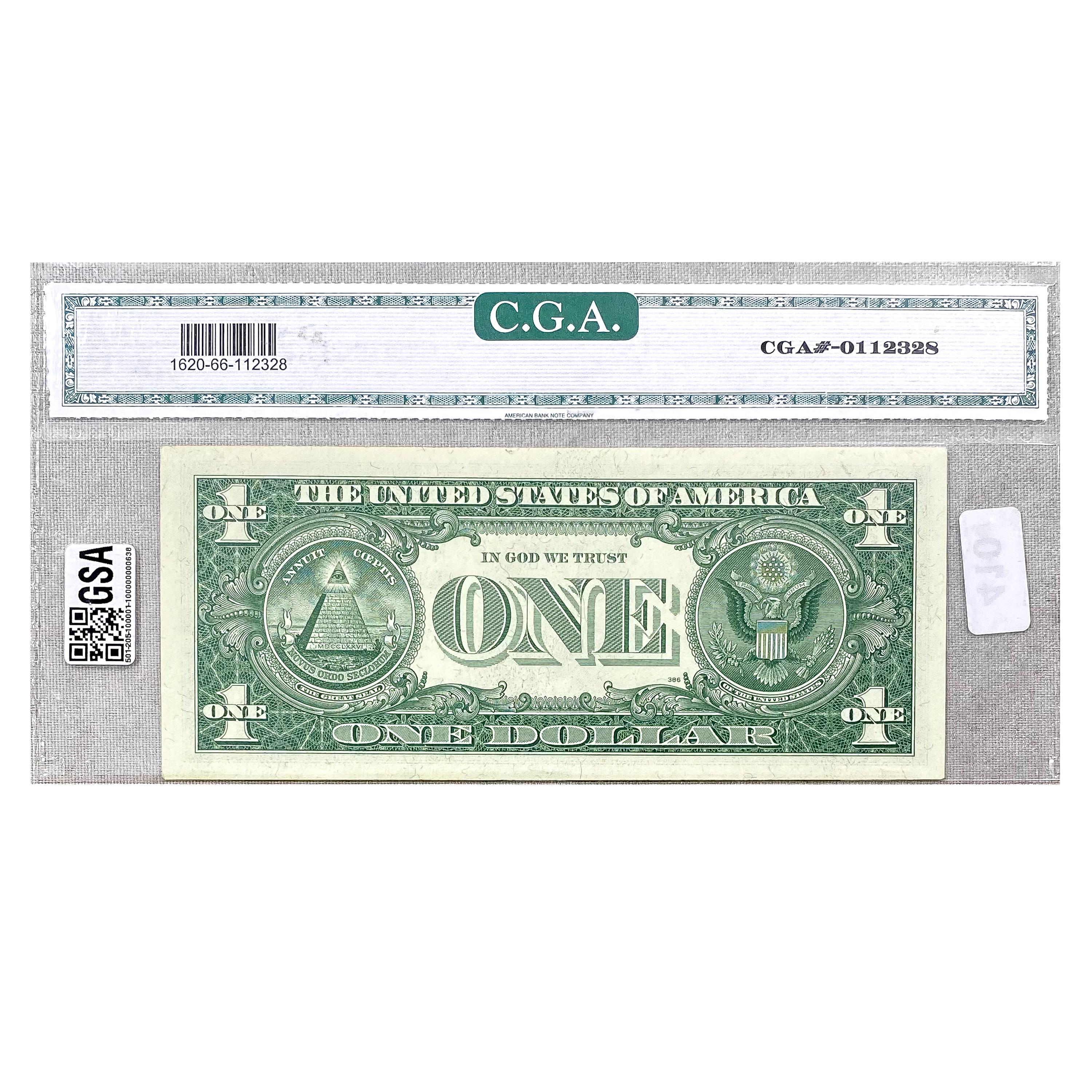 1957 $1 US Silver Certificate CGA GEM UNC66