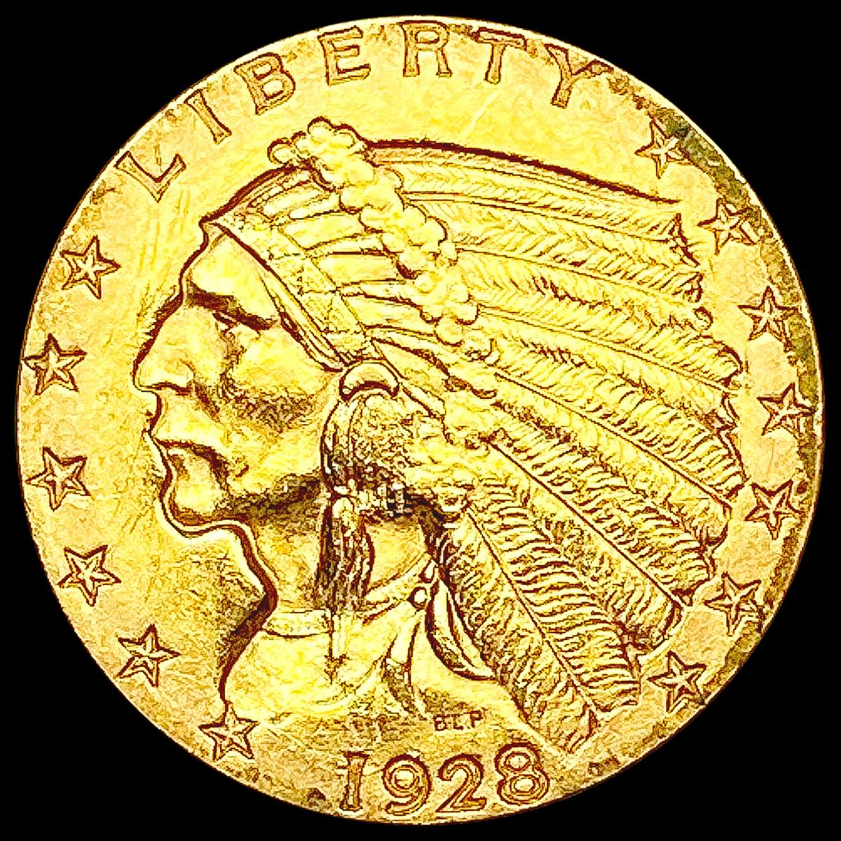 1928 $2.50 Gold Quarter Eagle CLOSELY UNCIRCULATED