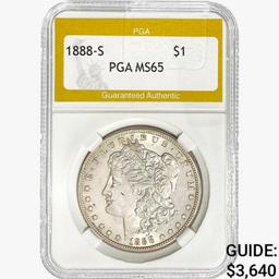 1888-S Morgan Silver Dollar PGA MS65