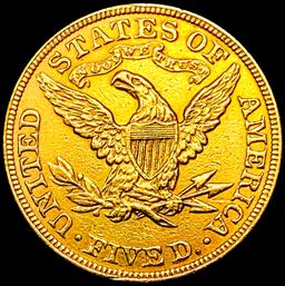 1899 $5 Gold Half Eagle CHOICE AU