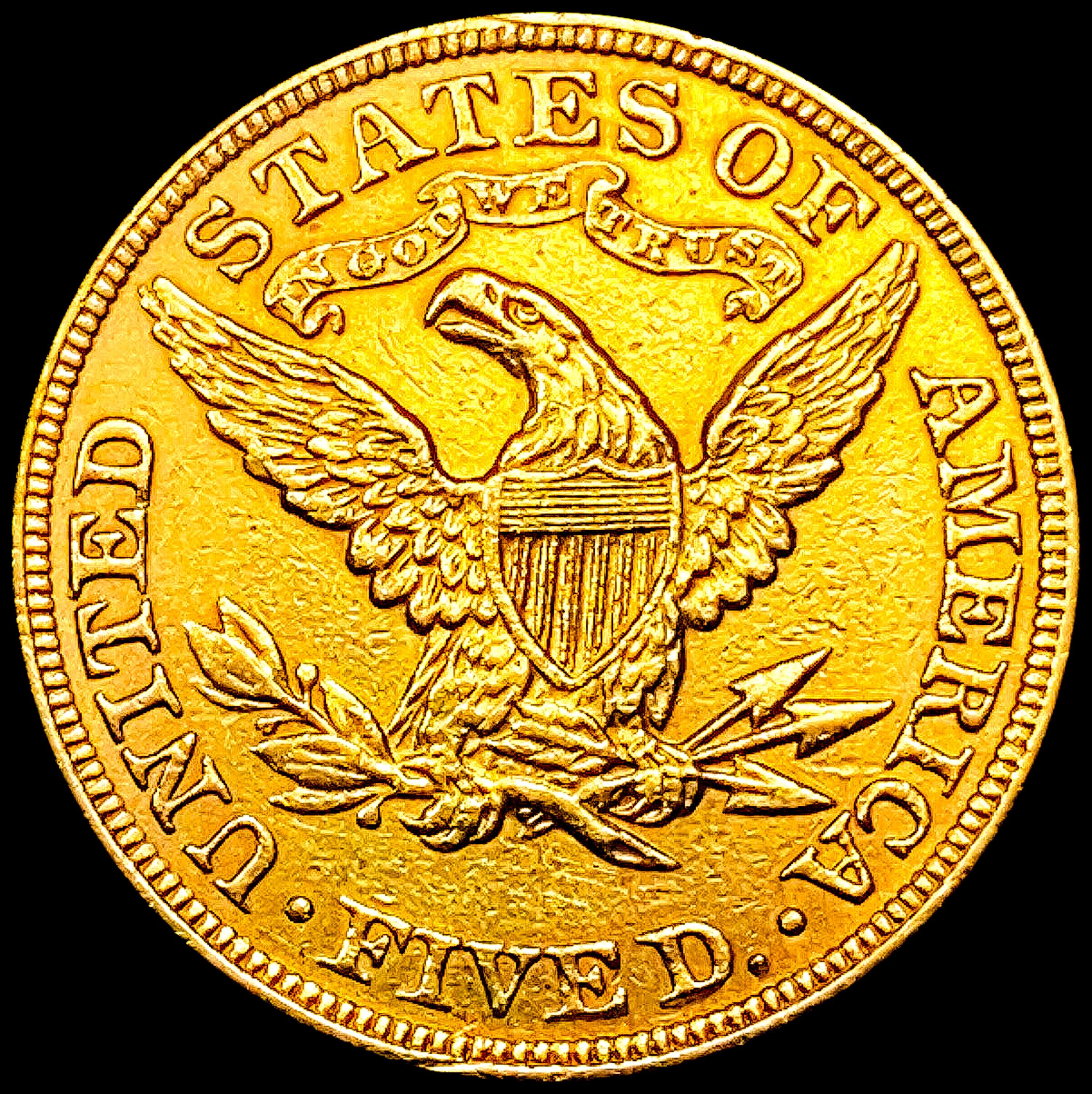 1899 $5 Gold Half Eagle CHOICE AU