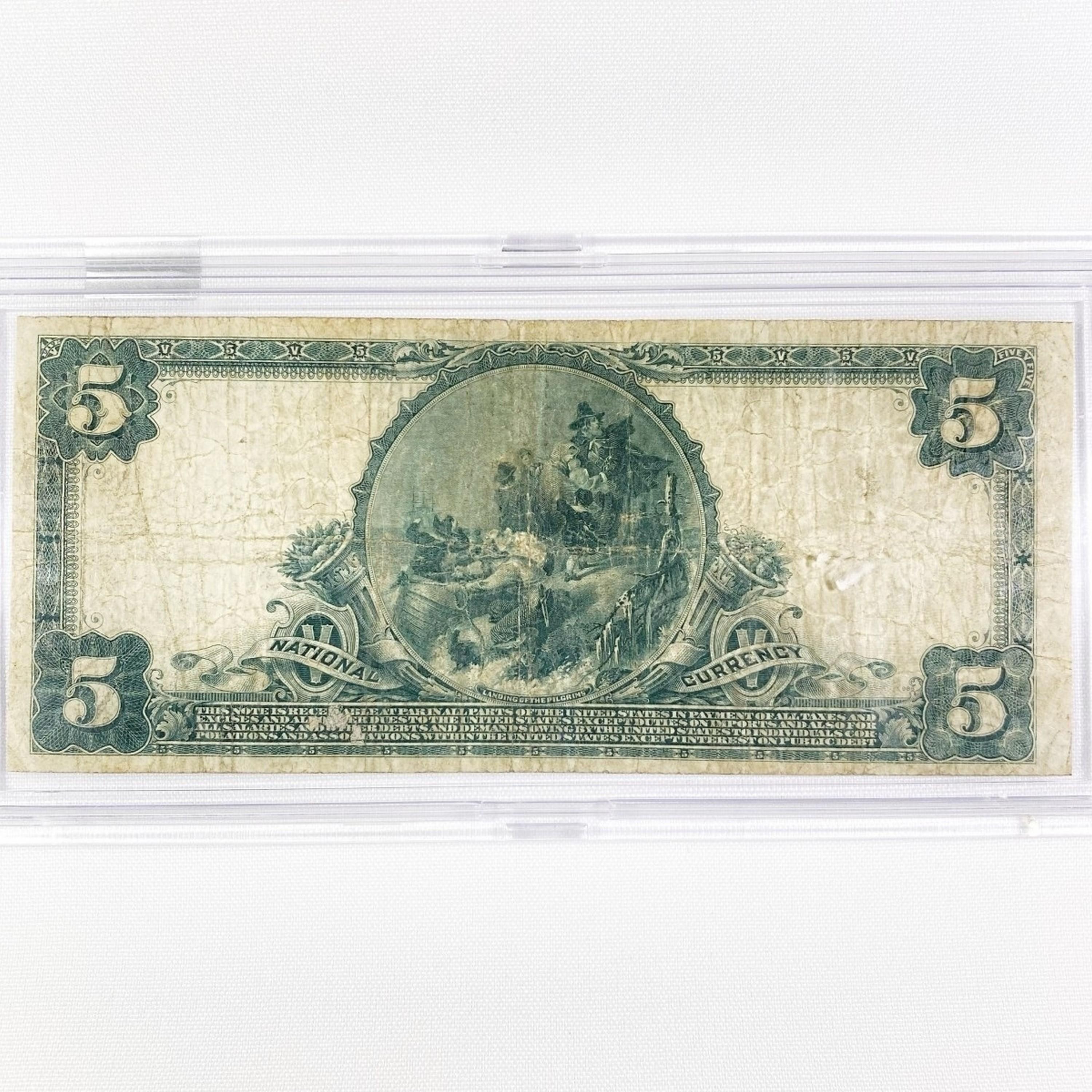 1905 $5 LG Burlington Bank, VT National Bank Note