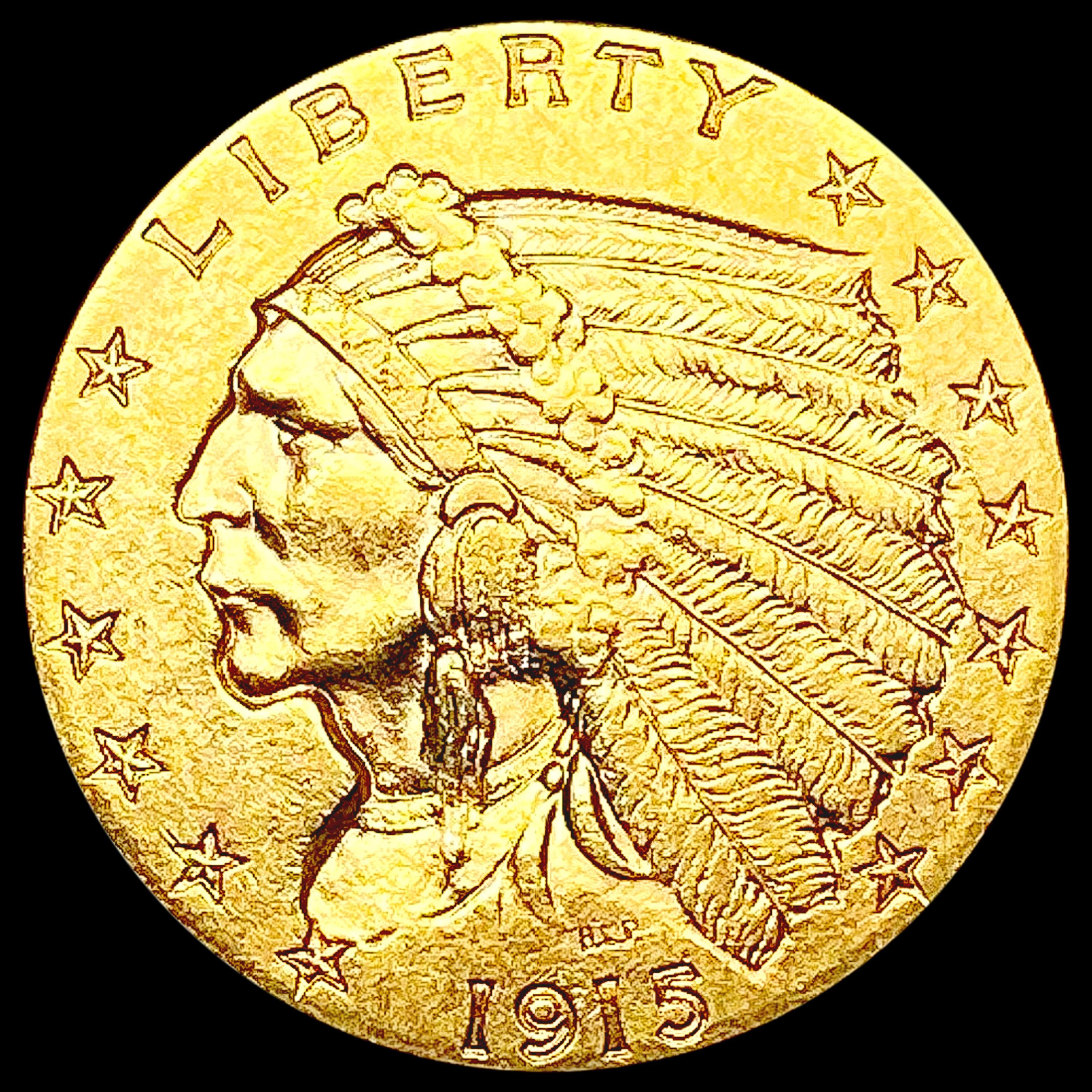 1915 $2.50 Gold Quarter Eagle CLOSELY UNCIRCULATED