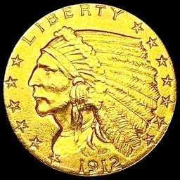 1912 $2.50 Gold Quarter Eagle CLOSELY UNCIRCULATED