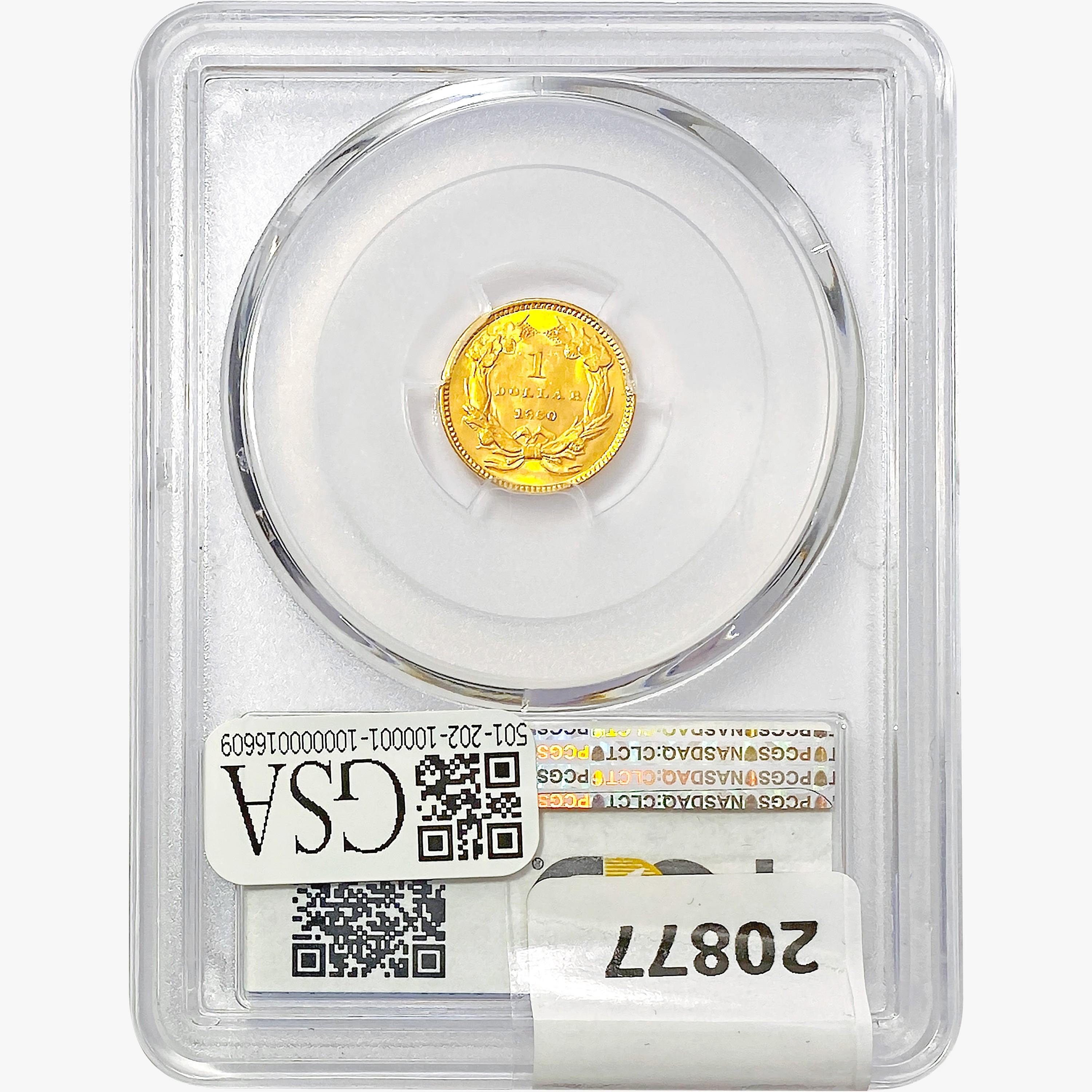 1860 Rare Gold Dollar PCGS MS61