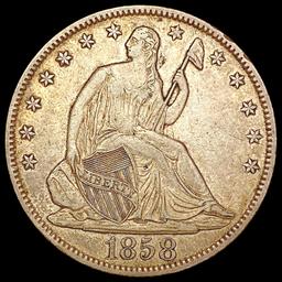 1858-O Seated Liberty Half Dollar CLOSELY UNCIRCUL