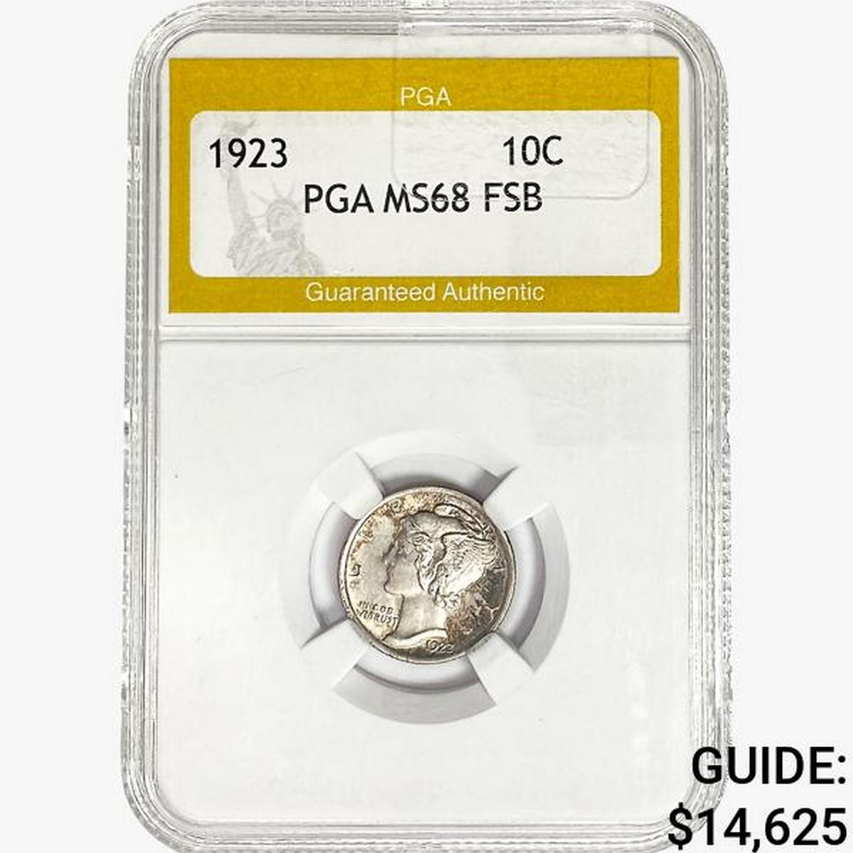 1923 Mercury Silver Dime PGA MS68 FSB