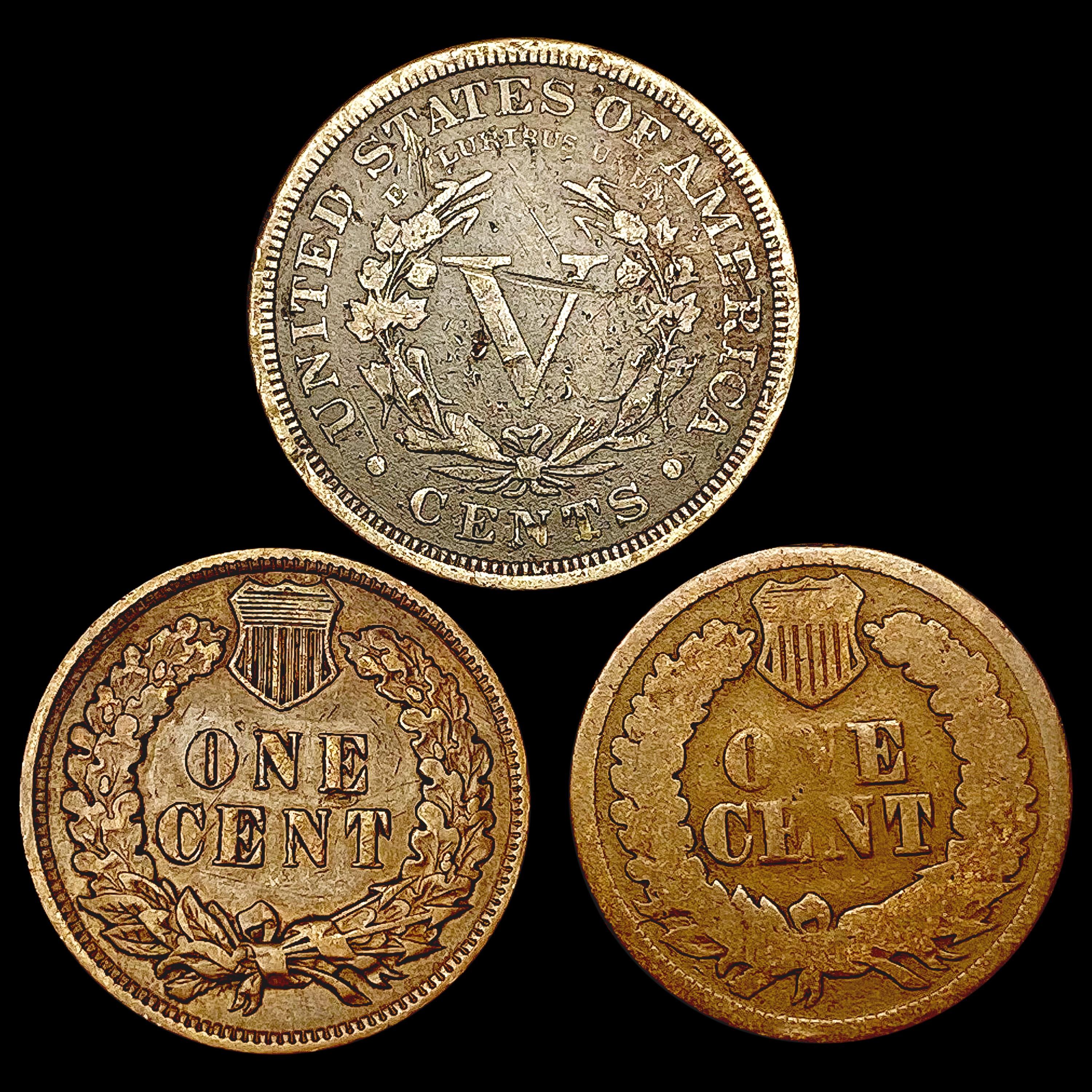 [3] Varied US Coinage [1866, 1884, 1906] HIGH GRAD