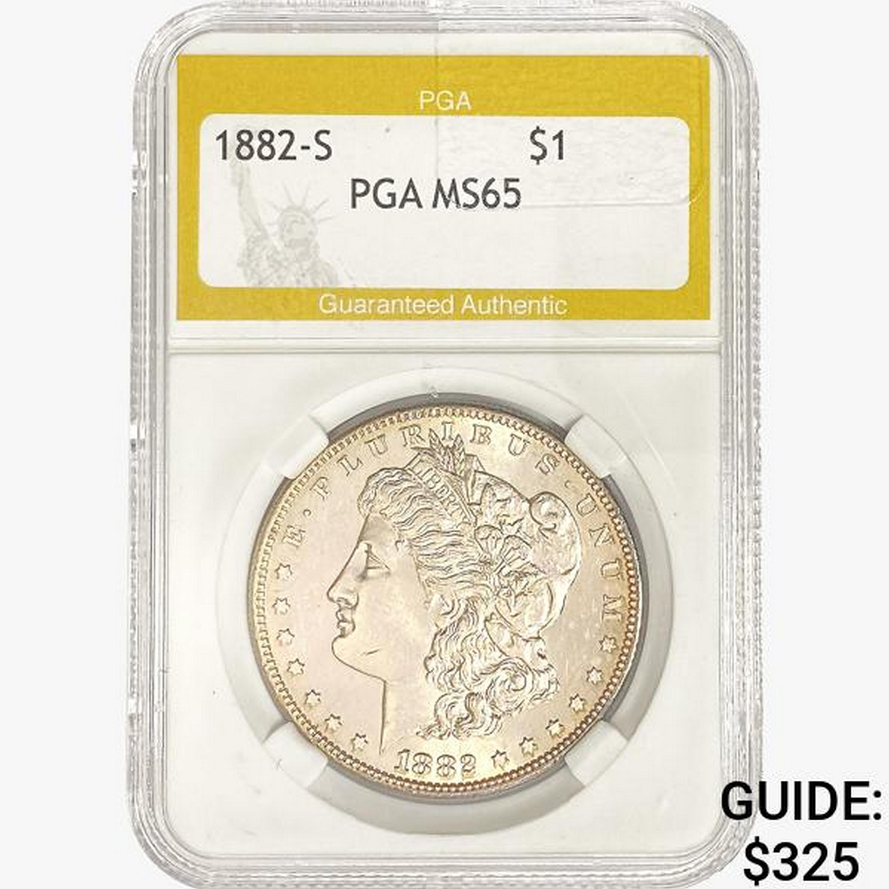 1882-S Morgan Silver Dollar PGA MS65