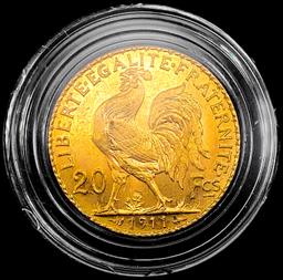 1911 France .1867oz Gold 20 Francs CHOICE BU