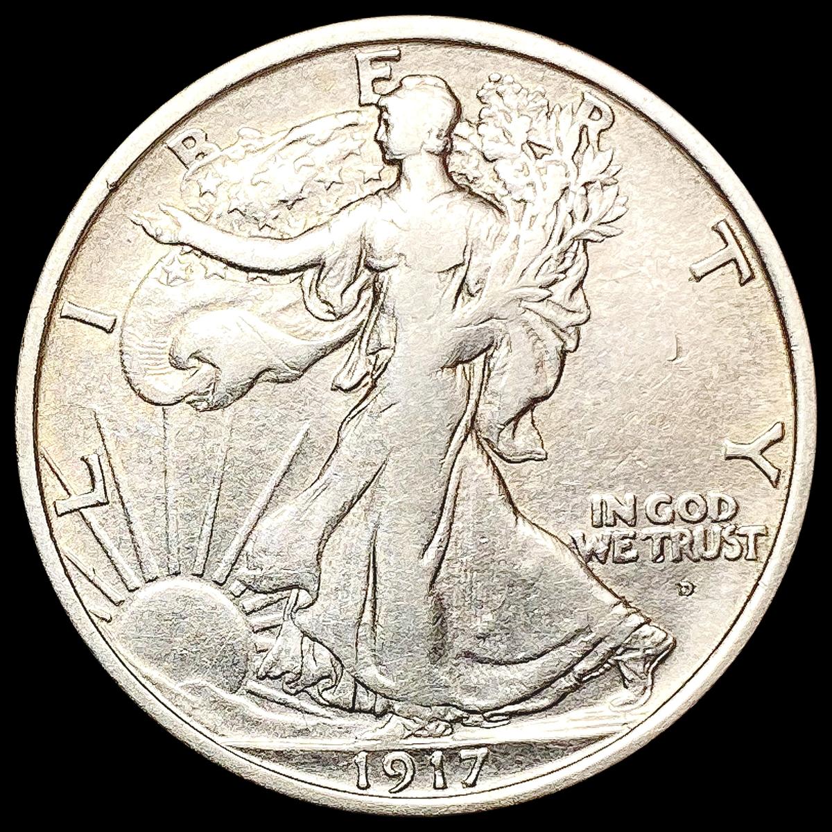 1917-D Walking Liberty Half Dollar LIGHTLY CIRCULA