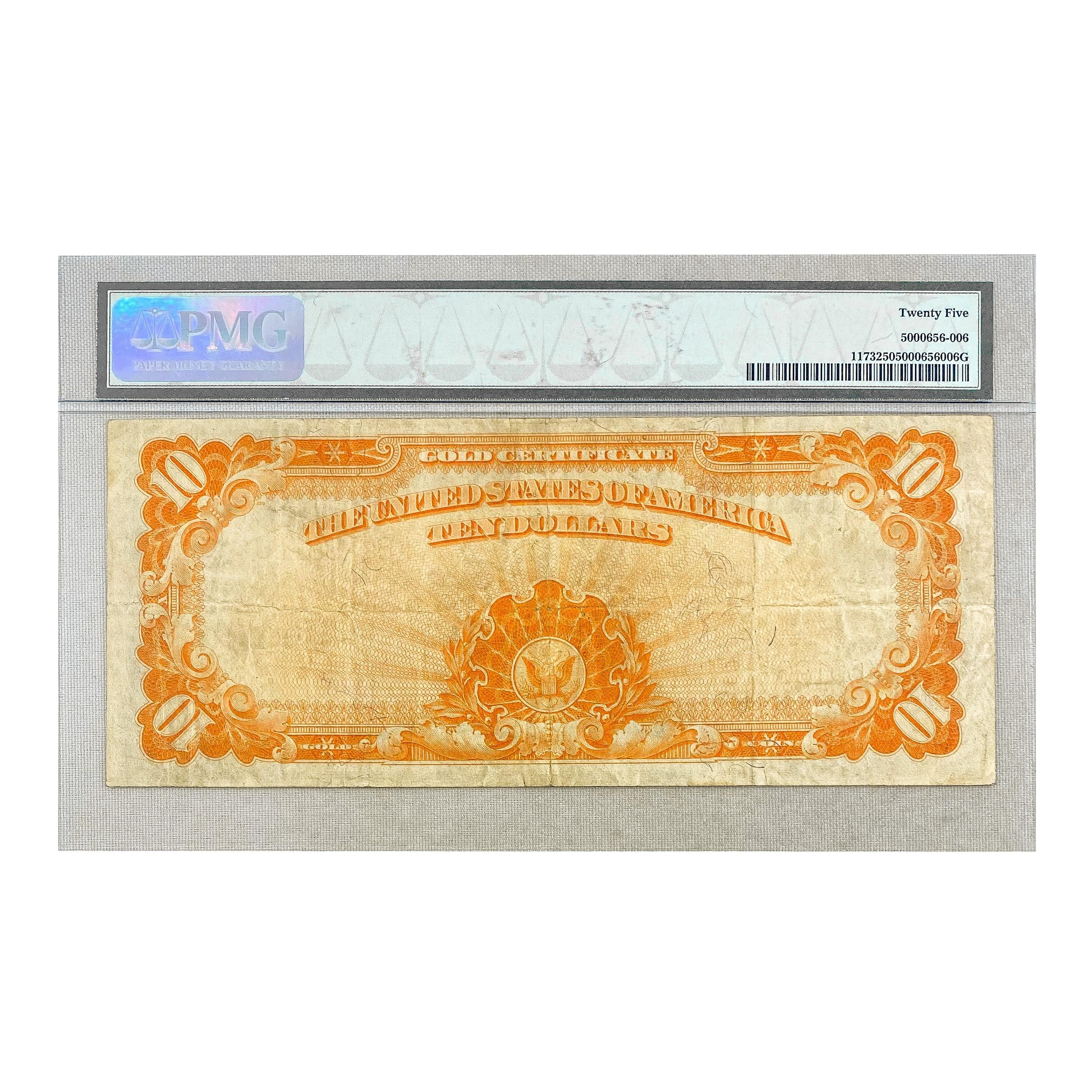 FR. 1173 1922 $10 GOLD CERT PMG VF25