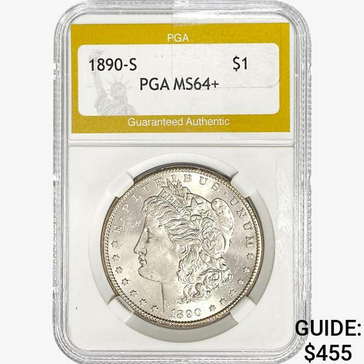 1890-S Morgan Silver Dollar PGA MS64+