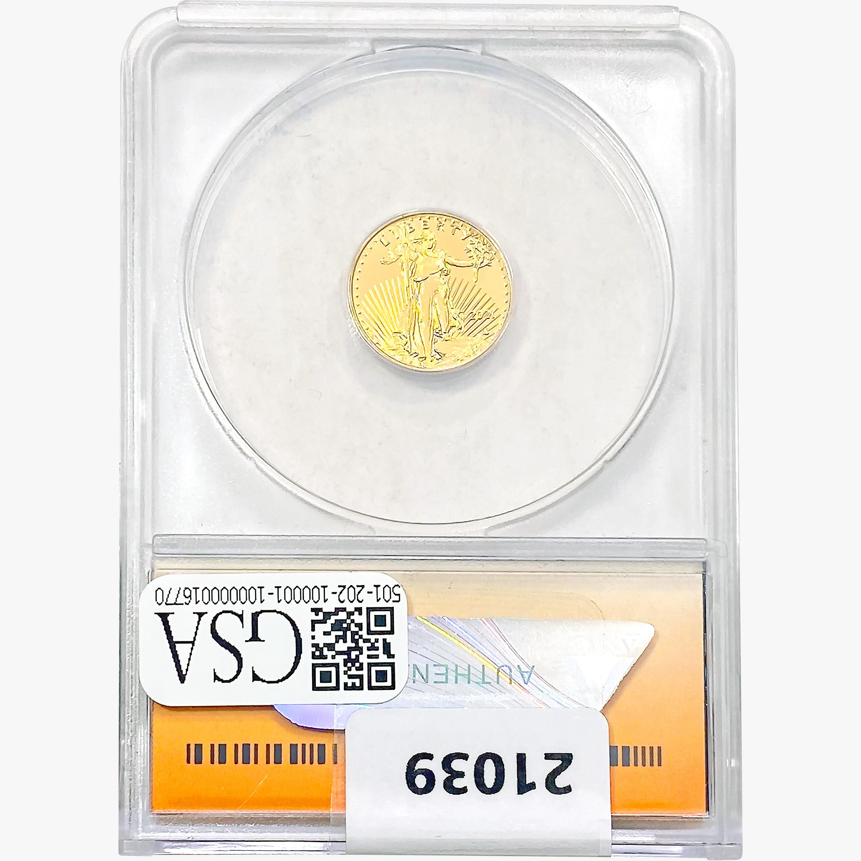 2021 $5 1/10oz. A.G.E. ANACS MS70 Ty II, FR