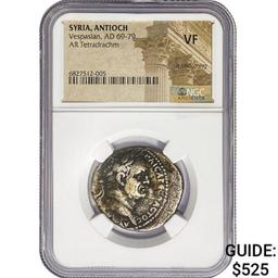 AD 69-79 Syria,Antioch AR Tetradrachm NGC VF