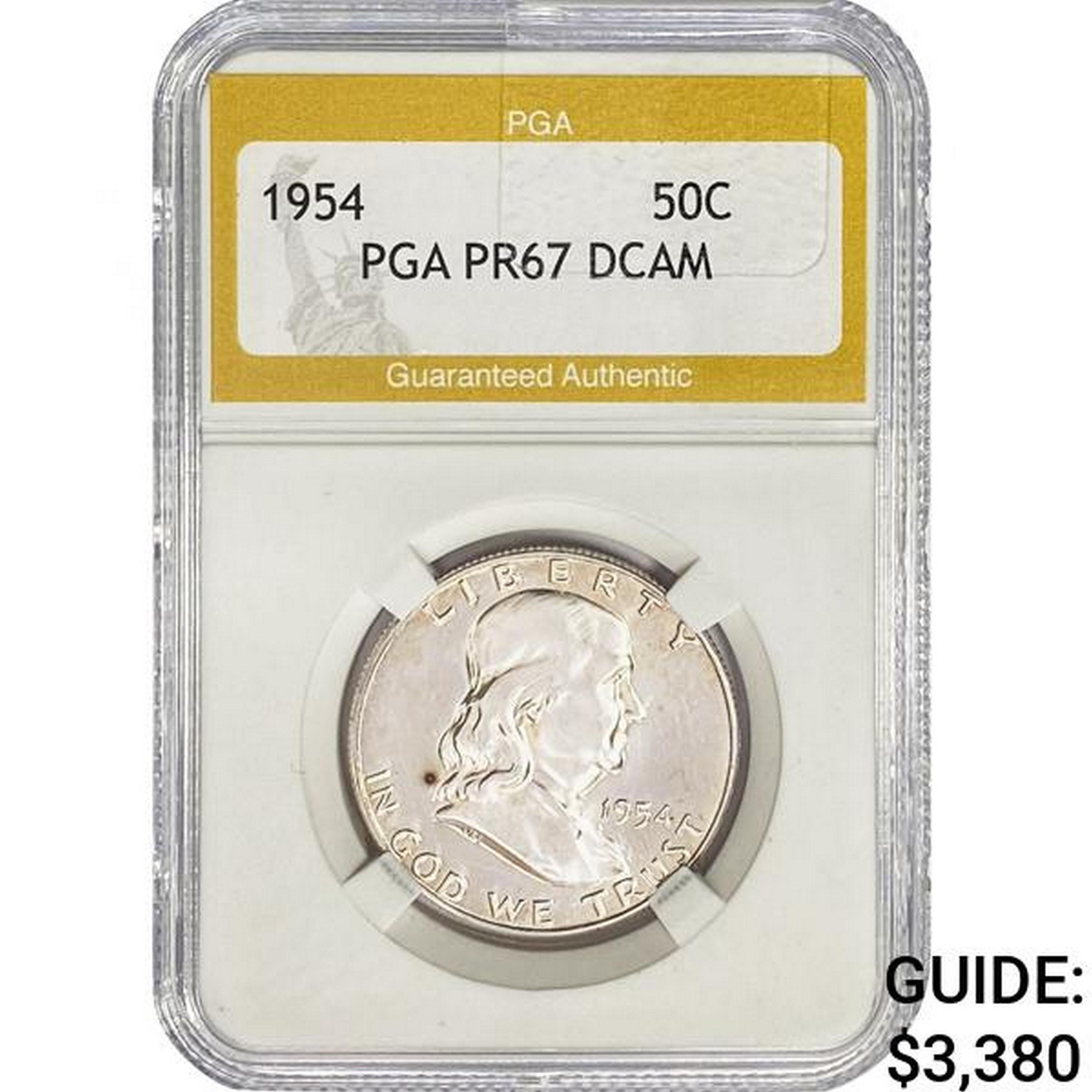 1954 Franklin Half Dollar PGA PR67 DCAM