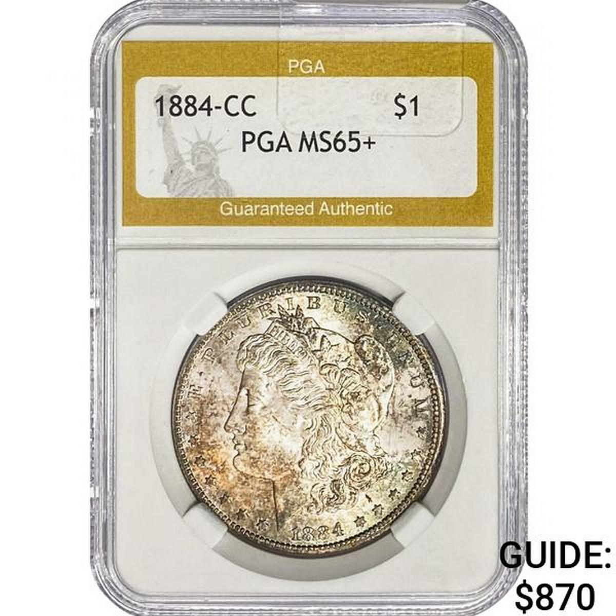 1884-CC Morgan Silver Dollar PGA MS65+