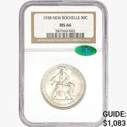 1938 CAC New Rochelle Half Dollar NGC MS66