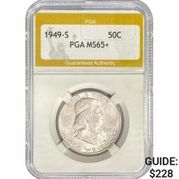 1949-S Franklin Half Dollar PGA MS65+