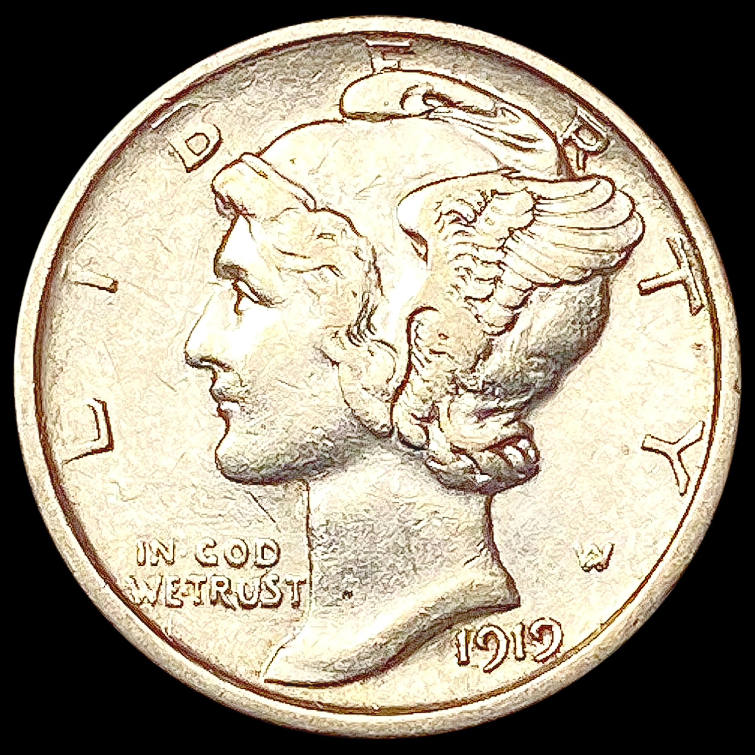 1919-S Mercury Dime CLOSELY UNCIRCULATED