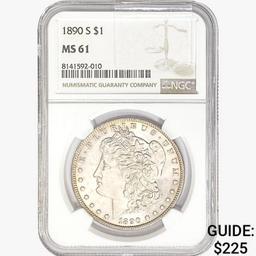 1890-S Morgan Silver Dollar NGC MS61