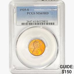 1935-S Wheat Cent PCGS MS65 RD