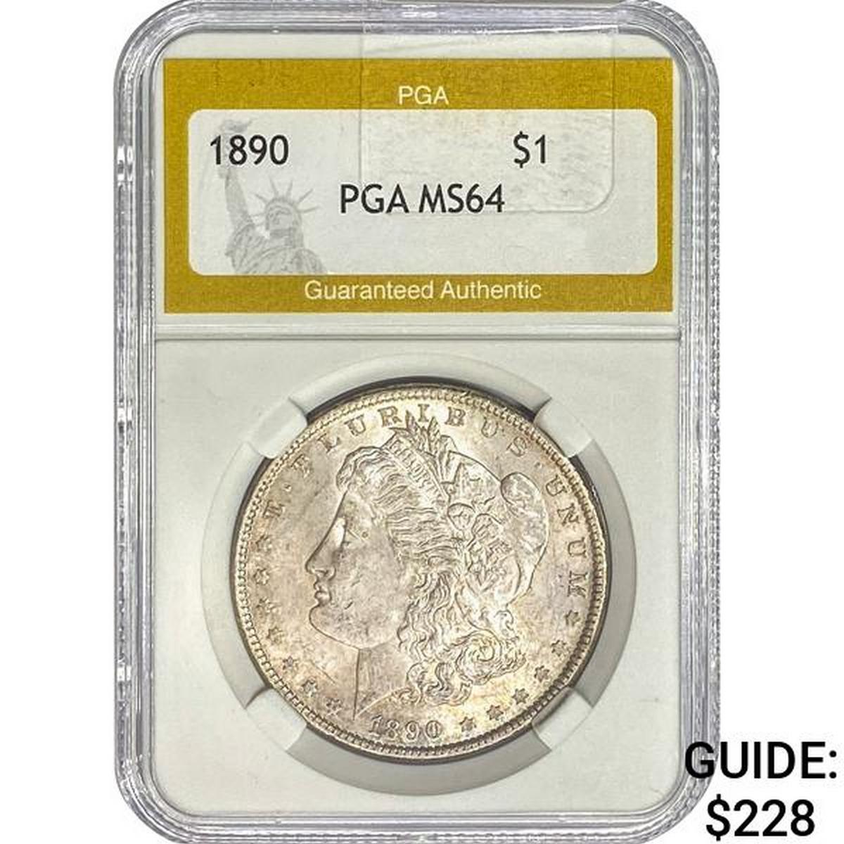 1890 Morgan Silver Dollar PGA MS64