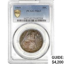 1869 Seated Liberty Half Dollar PCGS PR63