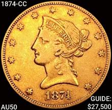 1874-CC $10 Gold Eagle