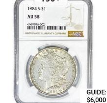 1884-S Morgan Silver Dollar NGC AU58