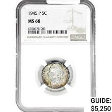 1945 Jefferson Nickel NGC MS68