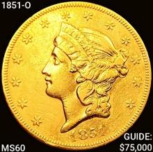 1851-O $20 Gold Double Eagle