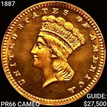 1887 Rare Gold Dollar GEM PROOF CAM