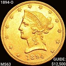 1894-O $10 Gold Eagle NICELY CIRCULATED+