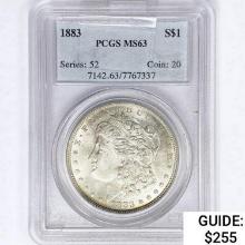 1883 Morgan Silver Dollar PCGS MS63